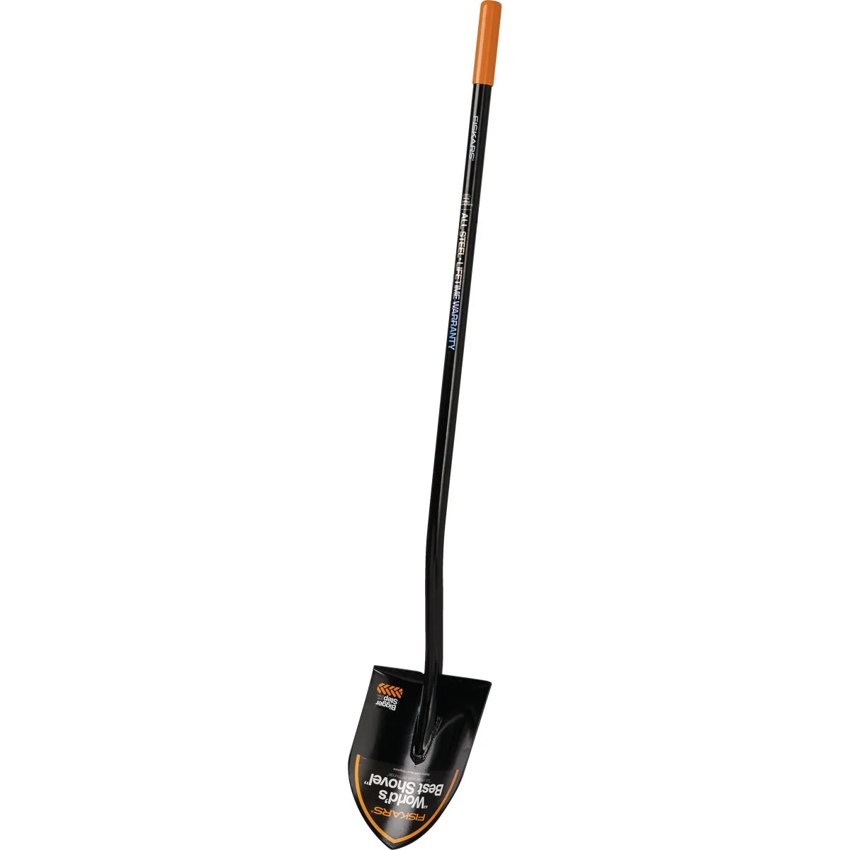 Enhanced Fiskars 57.5 In. Steel Handle Round Point Shovel Detailed