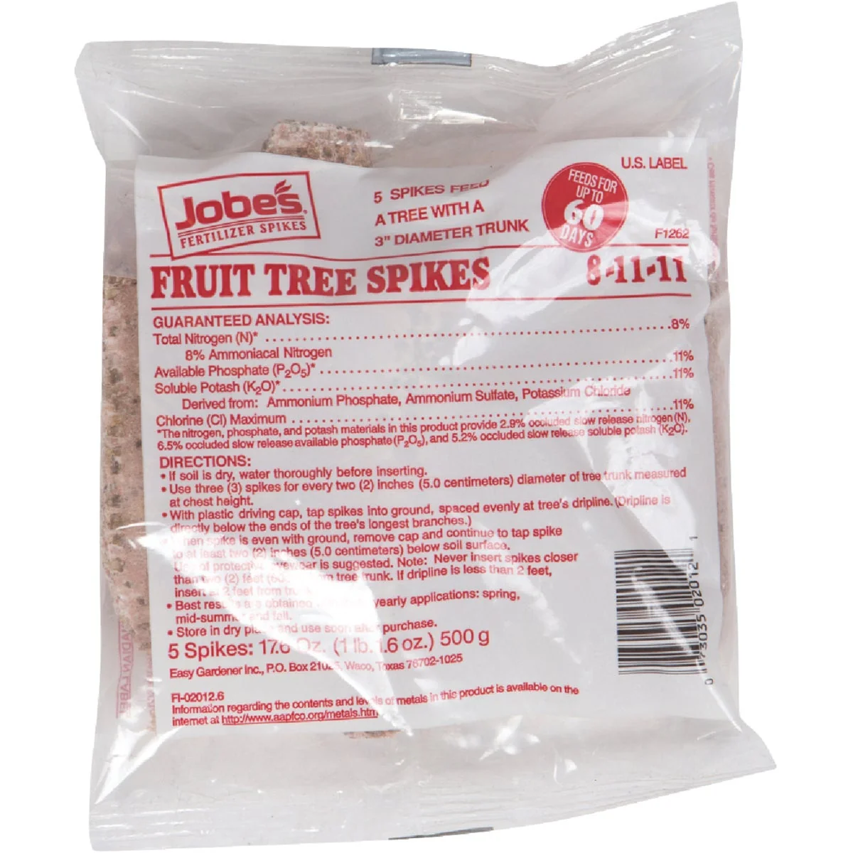 Fast Jobe's 8-11-11 Fruit Tree Fertilizer Stakes 5-Pack Optimized