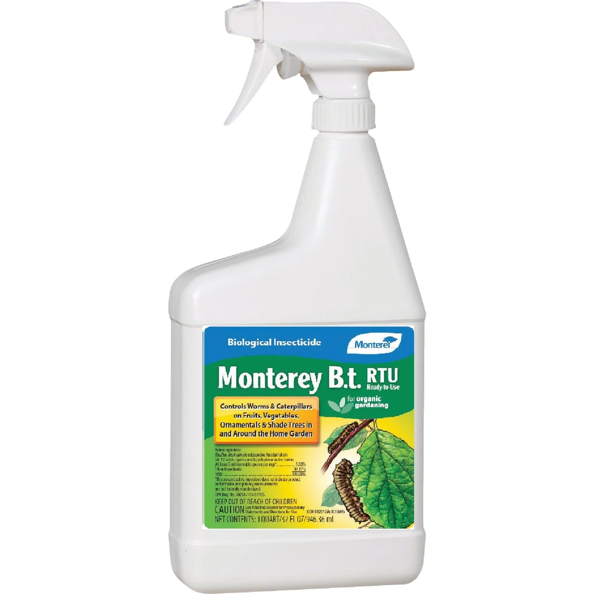 Original Monterey B.t. 32 Oz. Ready To Use Trigger Spray Organic Caterpillar Killer Exceptional