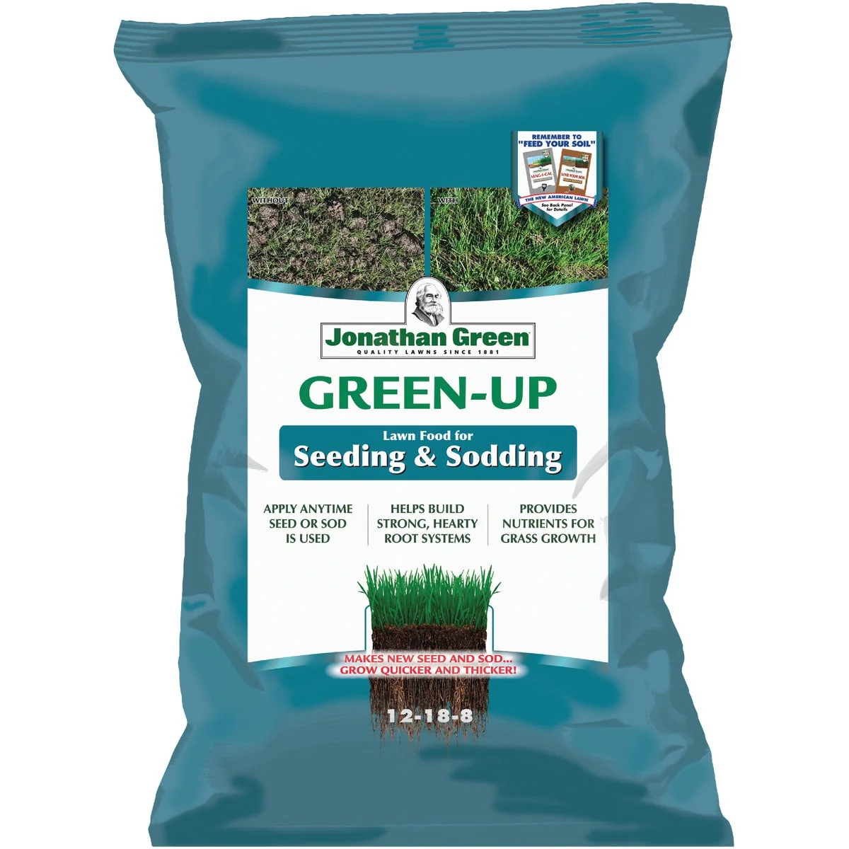 Carefully Designed Jonathan Green Green-Up 45 Lb. 15 000 Sq. Ft. 12-18-8 Seeding Sodding Lawn Fertilizer Natural