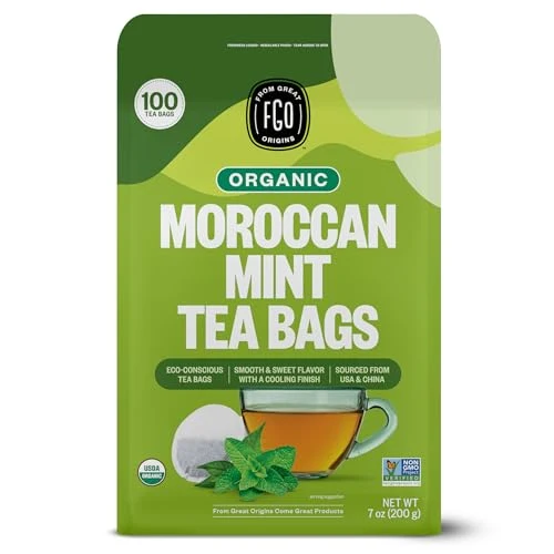 Trendy Organic Moroccan Mint Green Tea 100 Count