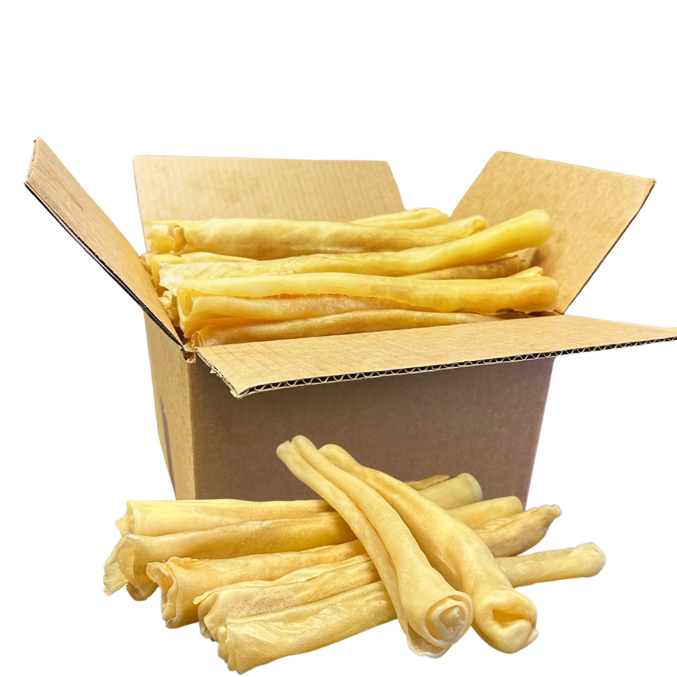Prestigious Dog Treats Large Collagen Stick – 12in Beef Cheek Rolls 50 Count Top-Quality