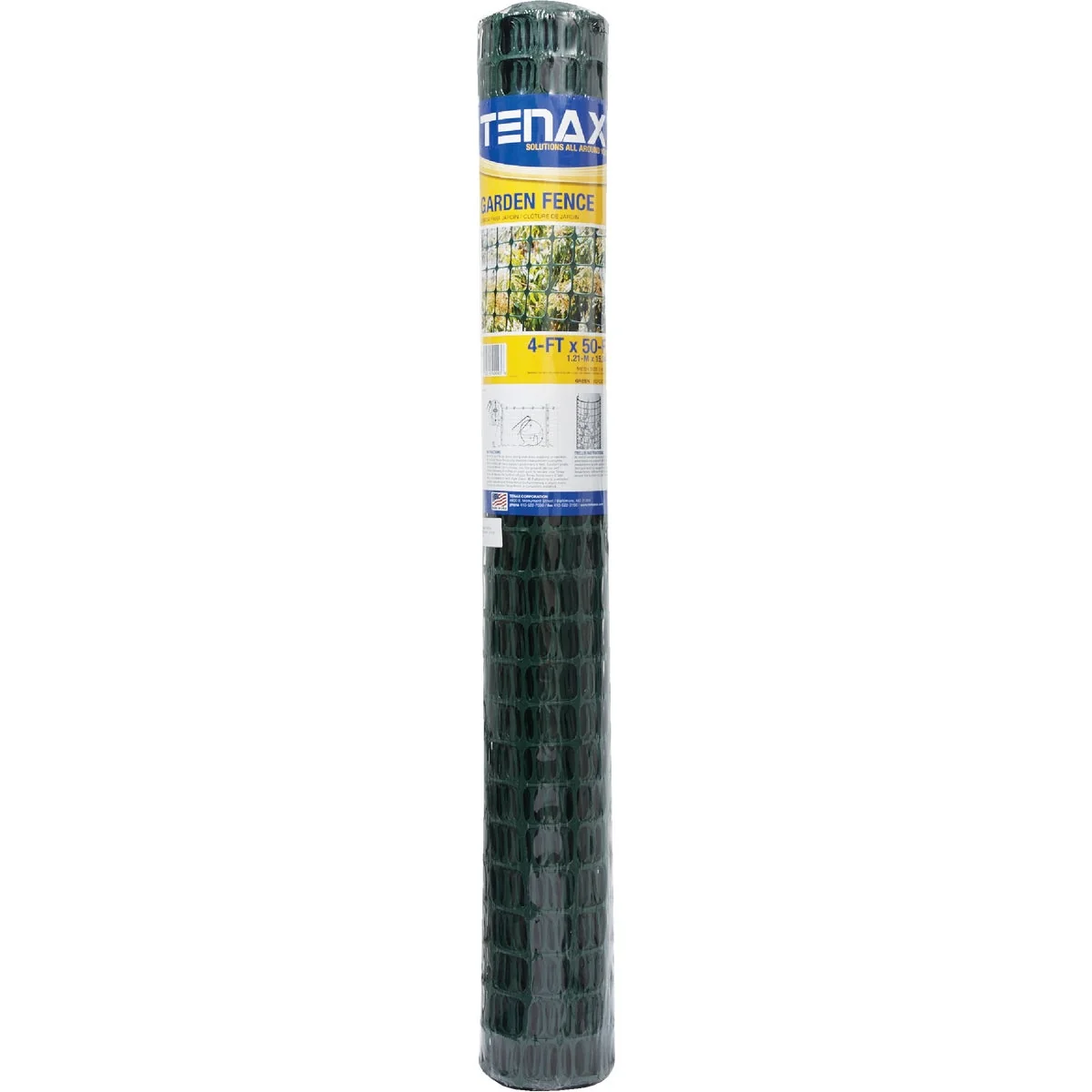 Carefully Designed Tenax 4 Ft. H. x 50 Ft. L. High-Density Polyethylene Garden Fence Green Reusable