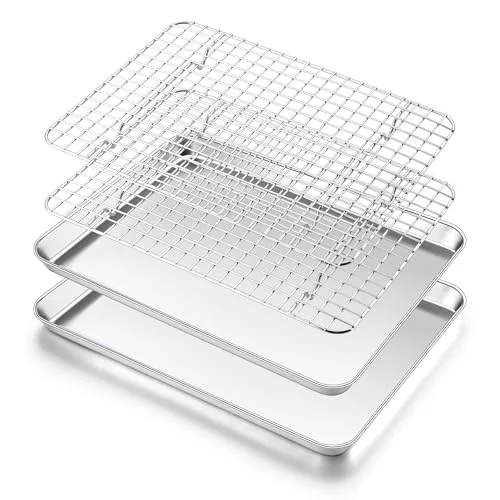 Safe Cookie Sheet with Rack 4 Count Breathable