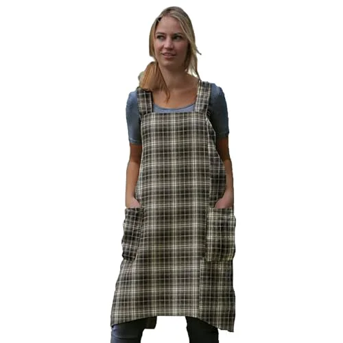 Powerful Women's Pinafore Square Apron Baking Cooking Gardening Works Cross Back Cotton Efficient