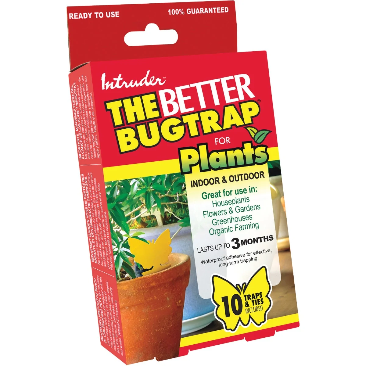 Natural Intruder The Better Bugtrap for Plants Disposable Indoor Outdoor Insect Trap 10-Pack Green