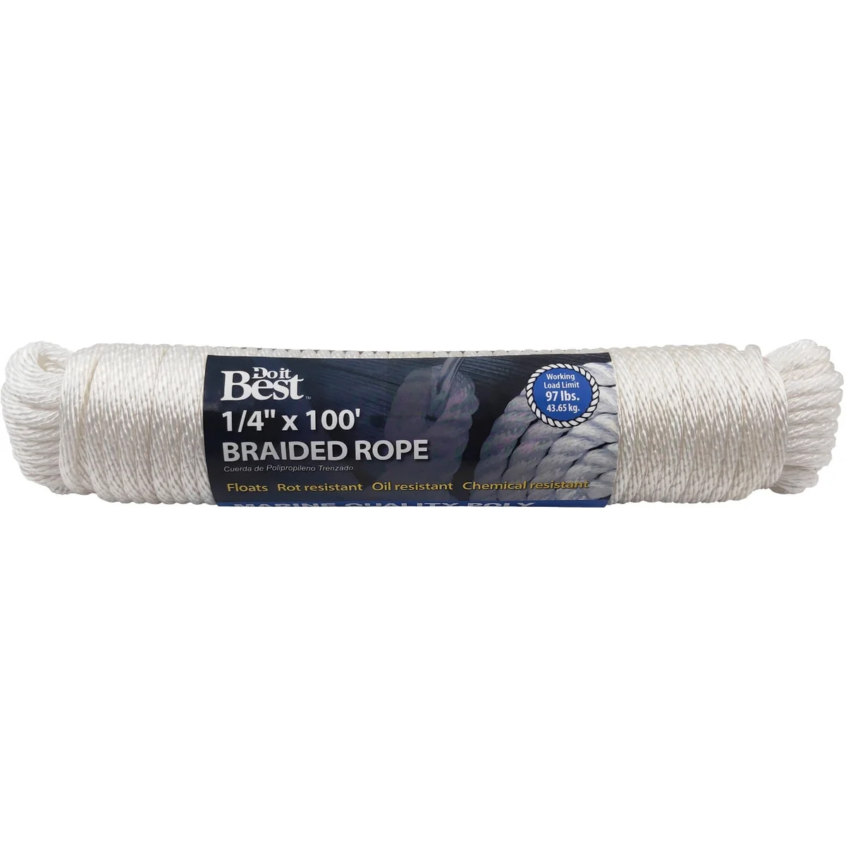 Elite Do it 1 4 In. x 100 Ft. White Solid Braided Polypropylene Packaged Rope Artisan