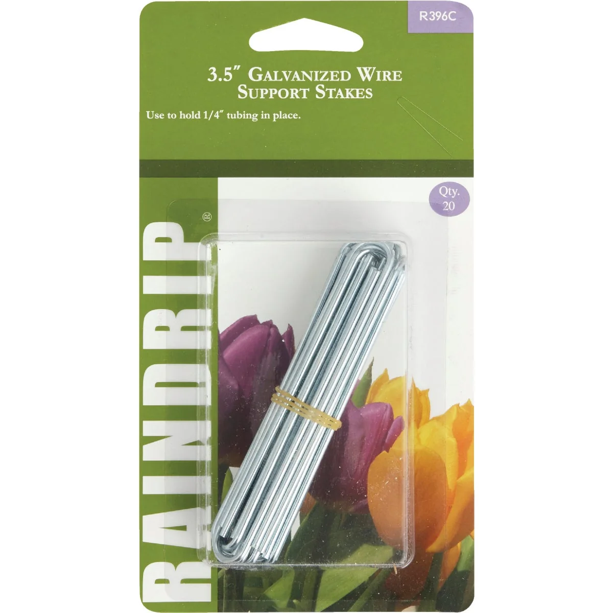 Healthy Raindrip 1 4 In. Tubing Galvanized Wire U-Support Stake 20-Pack Advanced