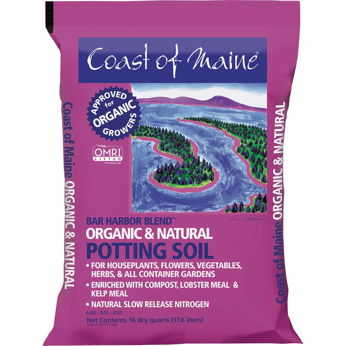 Durable Coast of Maine Bar Harbor Blend 16 Qt. Organic Potting Soil Original