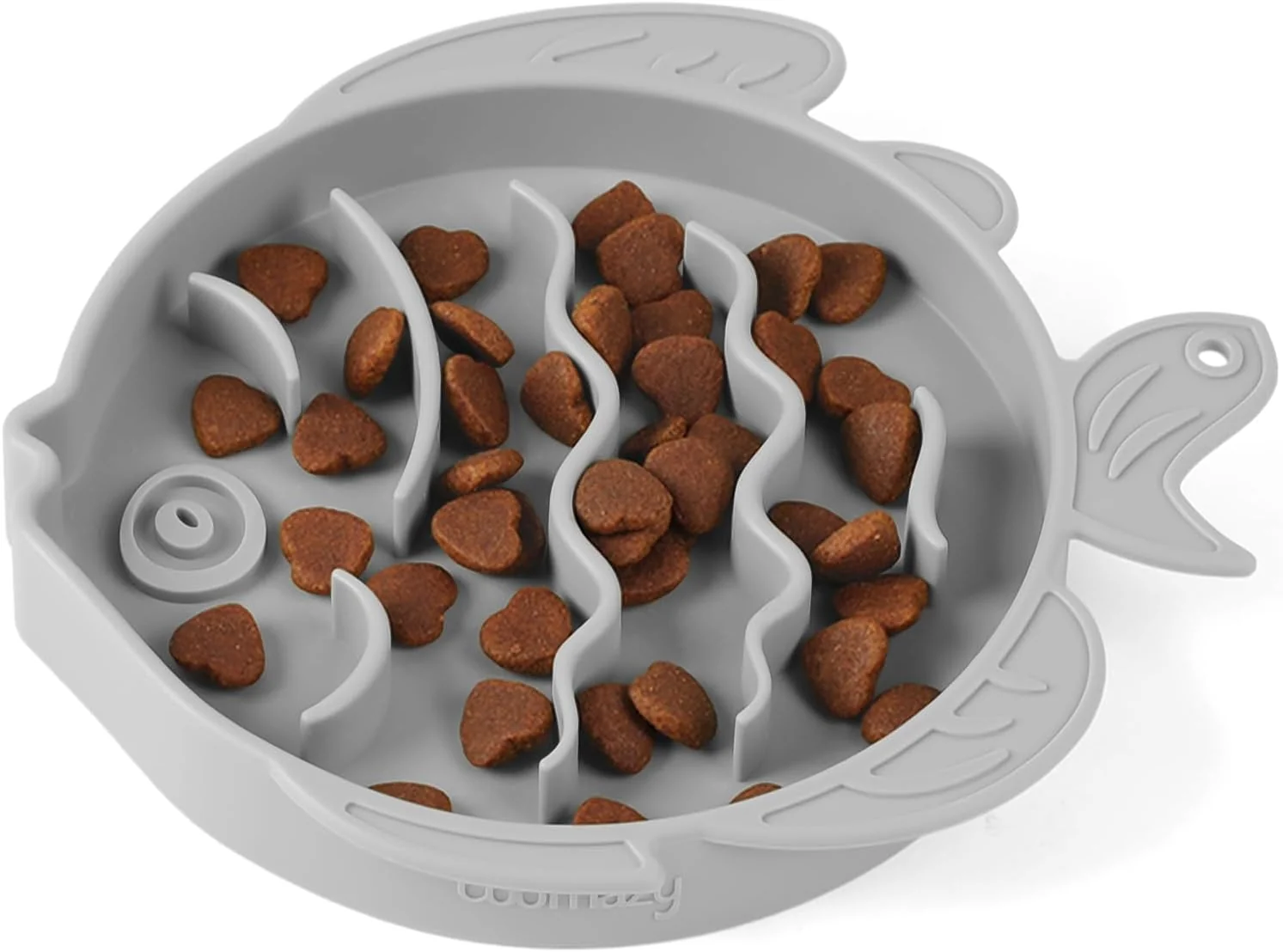 Quality Coomazy 2-in-1 Silicone Slow Feeder Dog Cat Bowls Interactive Puzzle Toy for Pets Dry Wet Food Training Keeps Dogs Cats Busy Prevents Puppy Kitty Overeating Smoky Gray 1.2 Cup Prestigious