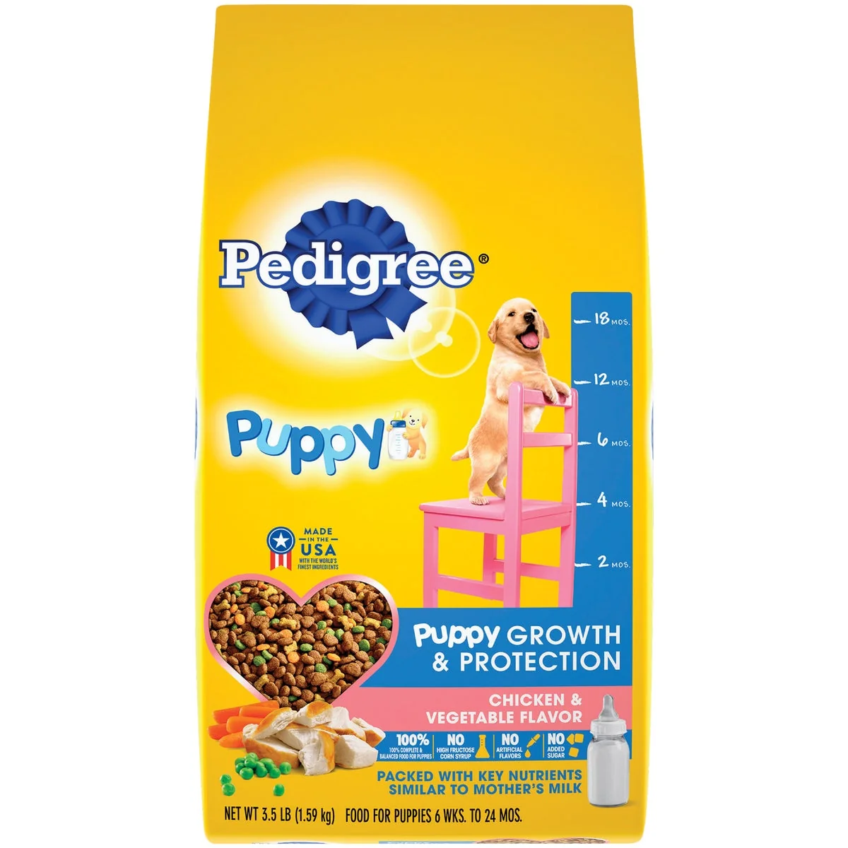 Healthy Pedigree Complete Nutrition 3.5 Lb. Roasted Chicken Rice Vegetable Dry Puppy Food Versatile