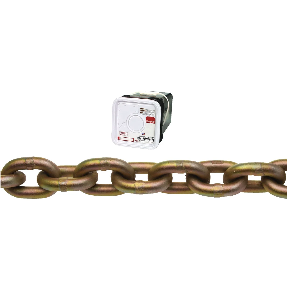 Selected Campbell 3 8 In. 45 Ft. Yellow Chromate Finished Heat Treated Carbon Steel Coil Chain Advanced