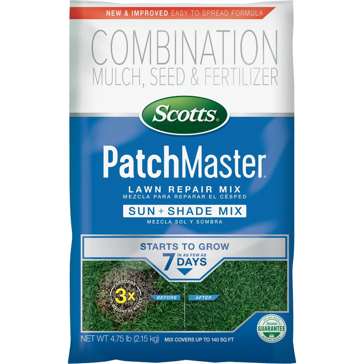 Trusted Scotts PatchMaster 4.75 Lb. 115 Sq. Ft. Coverage Sun Shade Grass Patch Repair Breathable