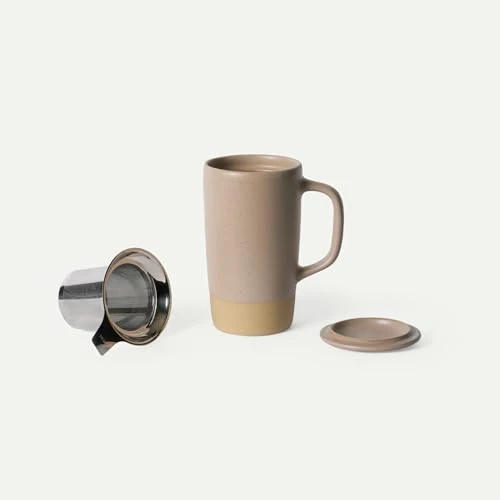 Luxury Ceramics Large Tea Mug with Loose Leaf Infuser and Ceramic Lid Outstanding