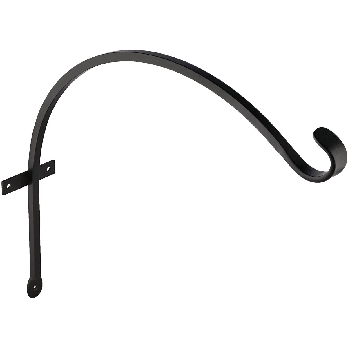 Natural Panacea 16 In. Black Powder-Coated Curved Wrought Iron Hanging Plant Bracket Fine Crafted