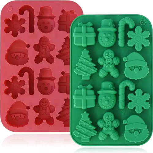 Smooth Christmas Silicone Chocolate Molds 2 Count Natural