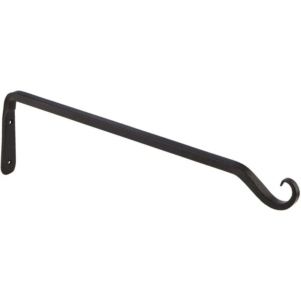 Premium Panacea 15 In. Black Powder-Coated Straight Wrought Iron Hanging Plant Bracket Pure