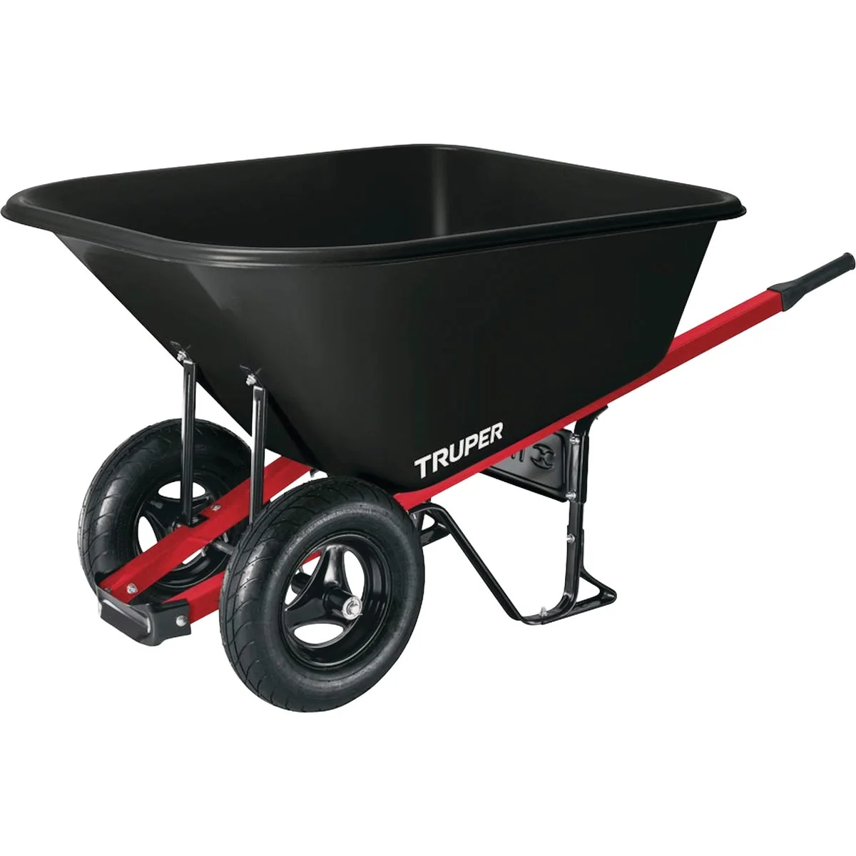 High-Grade Truper 10 Cu. Ft. Poly Wheelbarrow with Steel Handles Contemporary