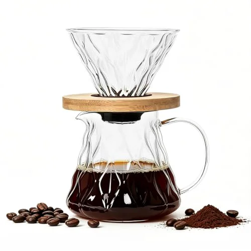 Dependable Glass Pour Over Coffee Maker Set Minimalist