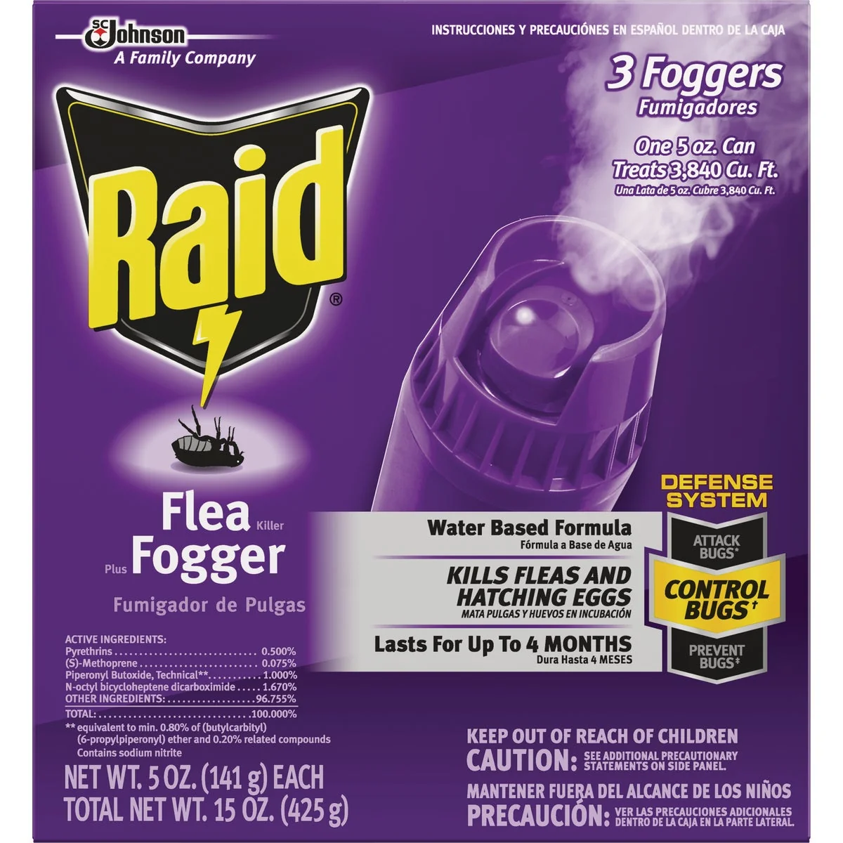 Relaxed Raid 5 Oz. Flea Fogger 3-Pack Functional