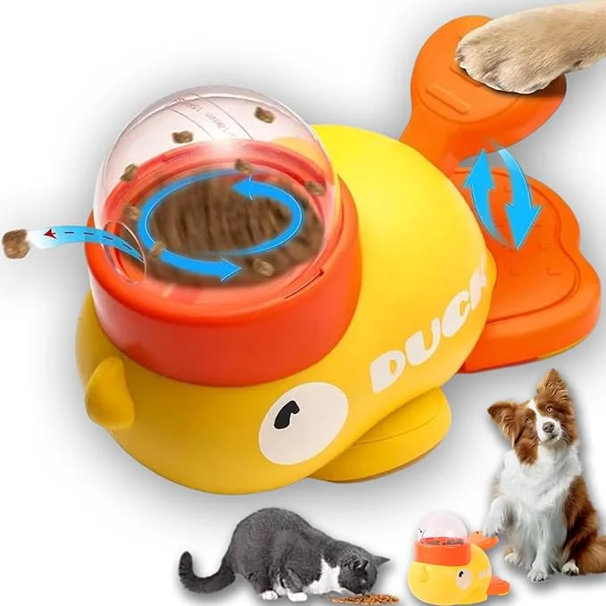 Minimalist Dog Feeder Puzzle Toy Duck 2-in-1 Durable Duck Treat Dispenser for Dogs Toy Interactive Food Puzzle Slow Press and Get Pet Feeder for Dog Cat Yellow 1 About ThisOverview Carefully Designed
