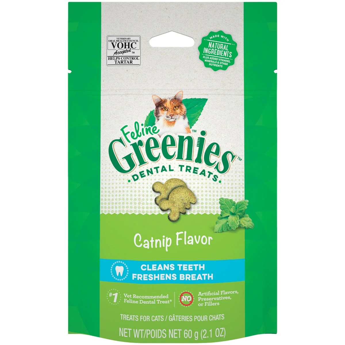 Long-Lasting Greenies Catnip 2.1 Oz. Dental Cat Treats Casual