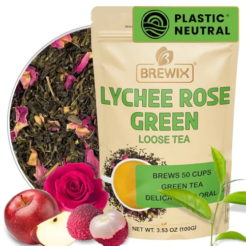 Trusted Lychee Rose Green Tea Loose Leaf 3.53 Ounce Smart