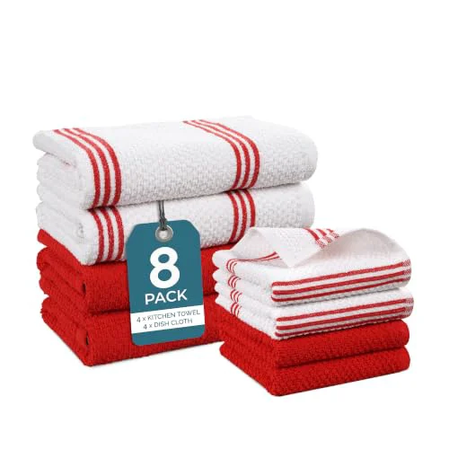 Contemporary Kitchen Towel Set 8 Pc 8 Count High-Performance