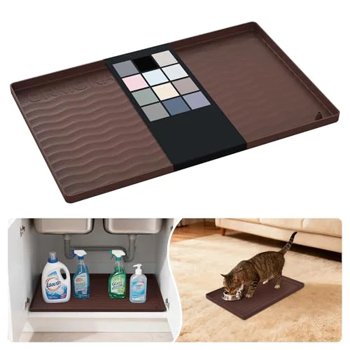 Next-Generation Waterproof Silicone Under Sink Mat 16'' x 10'' Shelf Liner for Kitchen and Bathroom Traditional