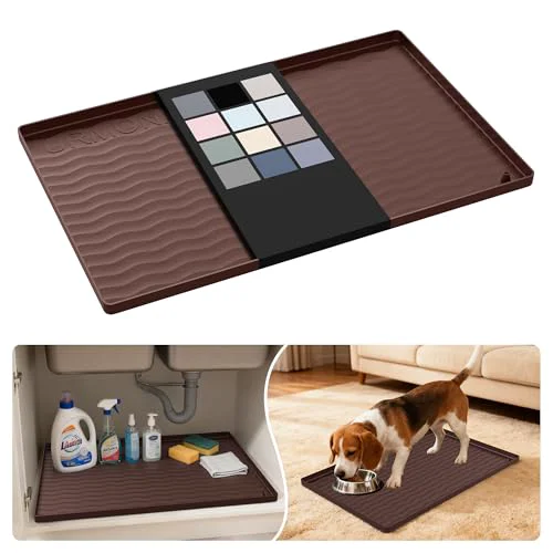 Prestigious Waterproof Silicone Under Sink Mat 22'' x 14'' Shelf Liner for Kitchen and Bathroom Premium