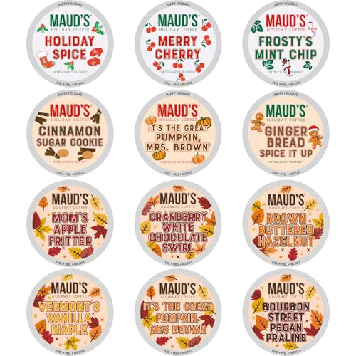 Optimized Maud s Holiday Fall Flavored Coffee Pods Variety Pack Bundle 48 Count Breathable