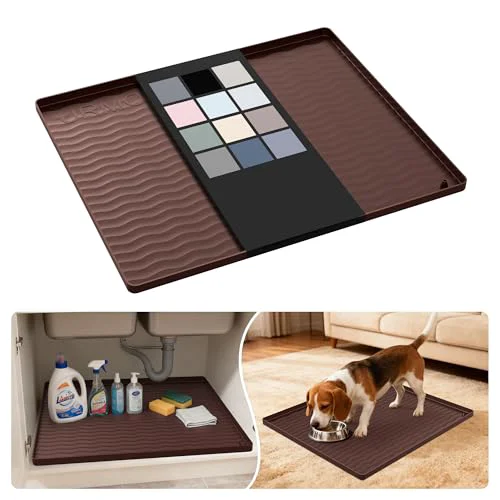 Innovative Waterproof Silicone Under Sink Mat 22'' x 19'' Shelf Liner for Kitchen and Bathroom Healthy