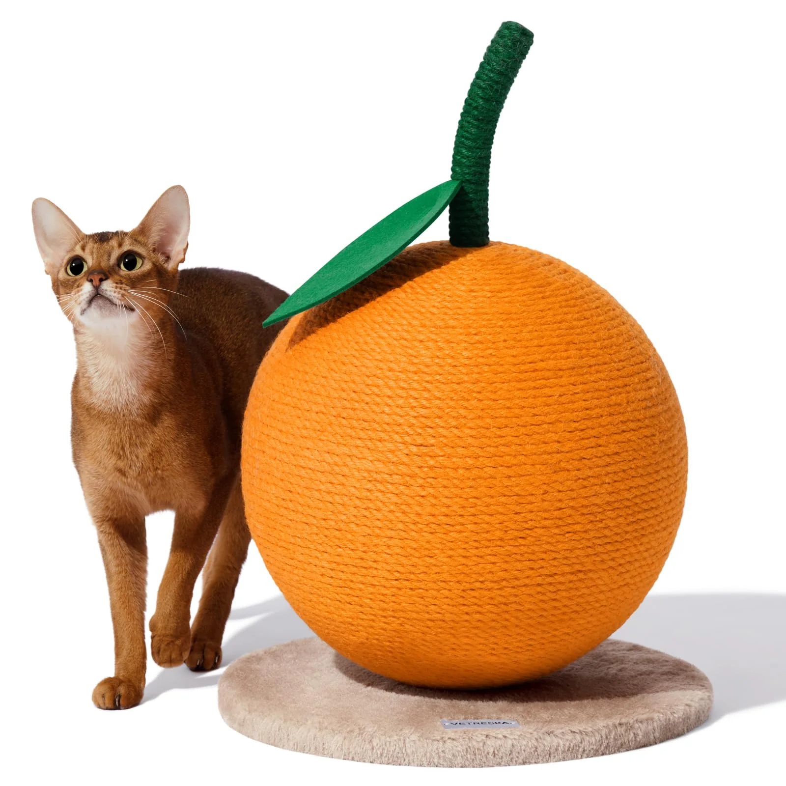 Safe VETRESKA Orange Cat Scratching Post — Vertical Cat Scratch Post with Jute Rope for Indoor Cats Elite