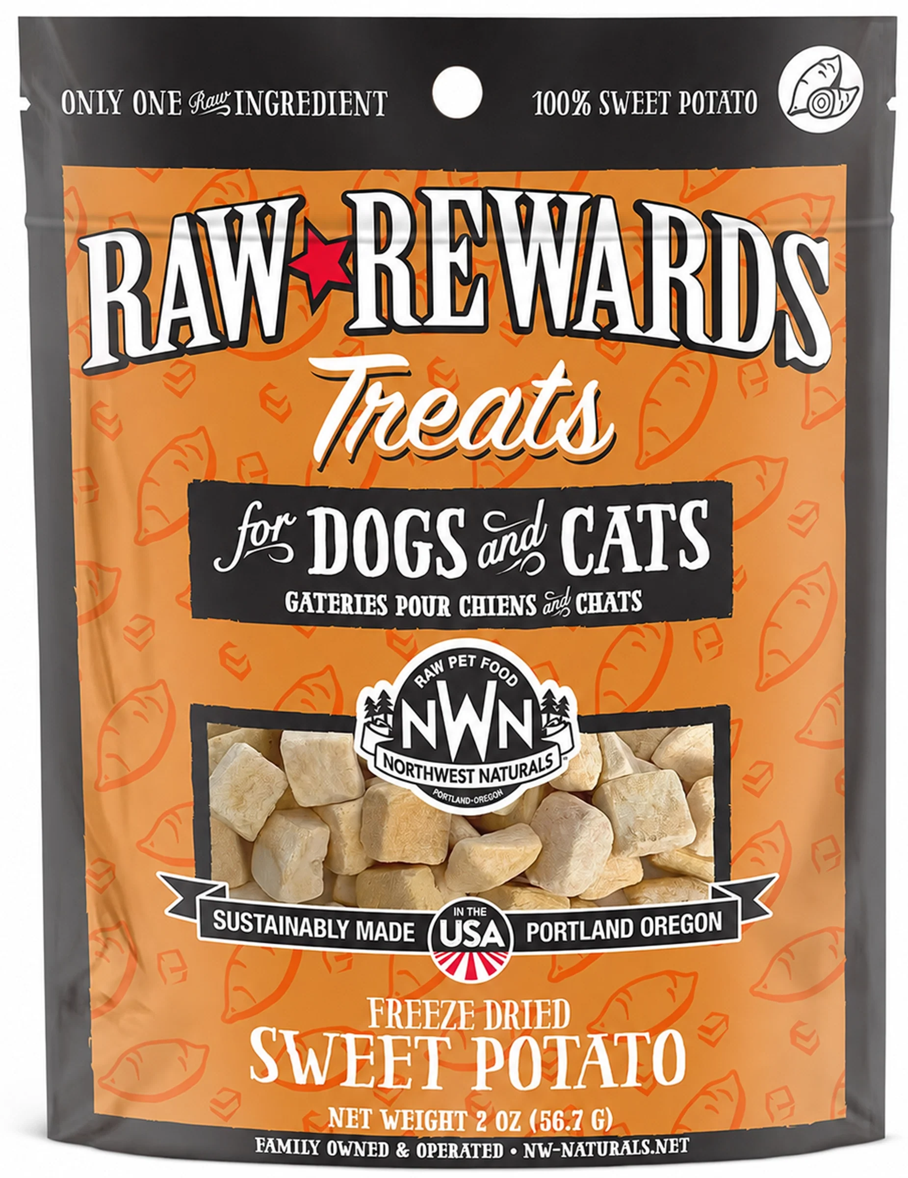 Smooth Northwest Naturals Raw Rewards ze Dried Dog Cat Treats Sweet Potato 2-oz Unique