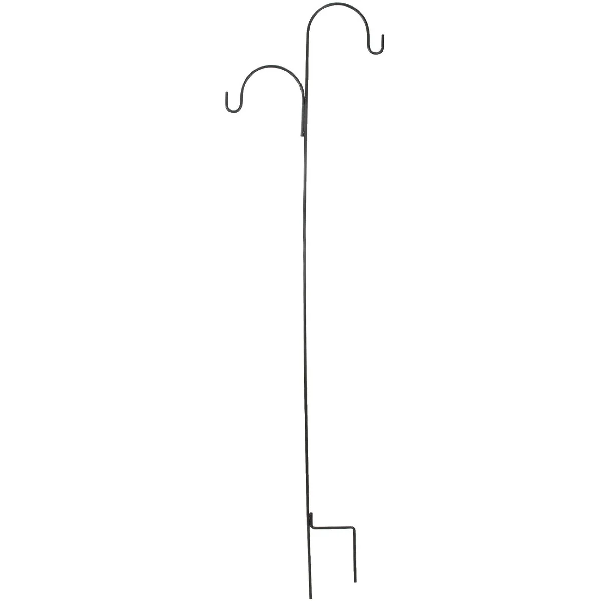 Soft Garden 91 In. Black Wrought Iron Double Offset Shepherd Hook World-Class
