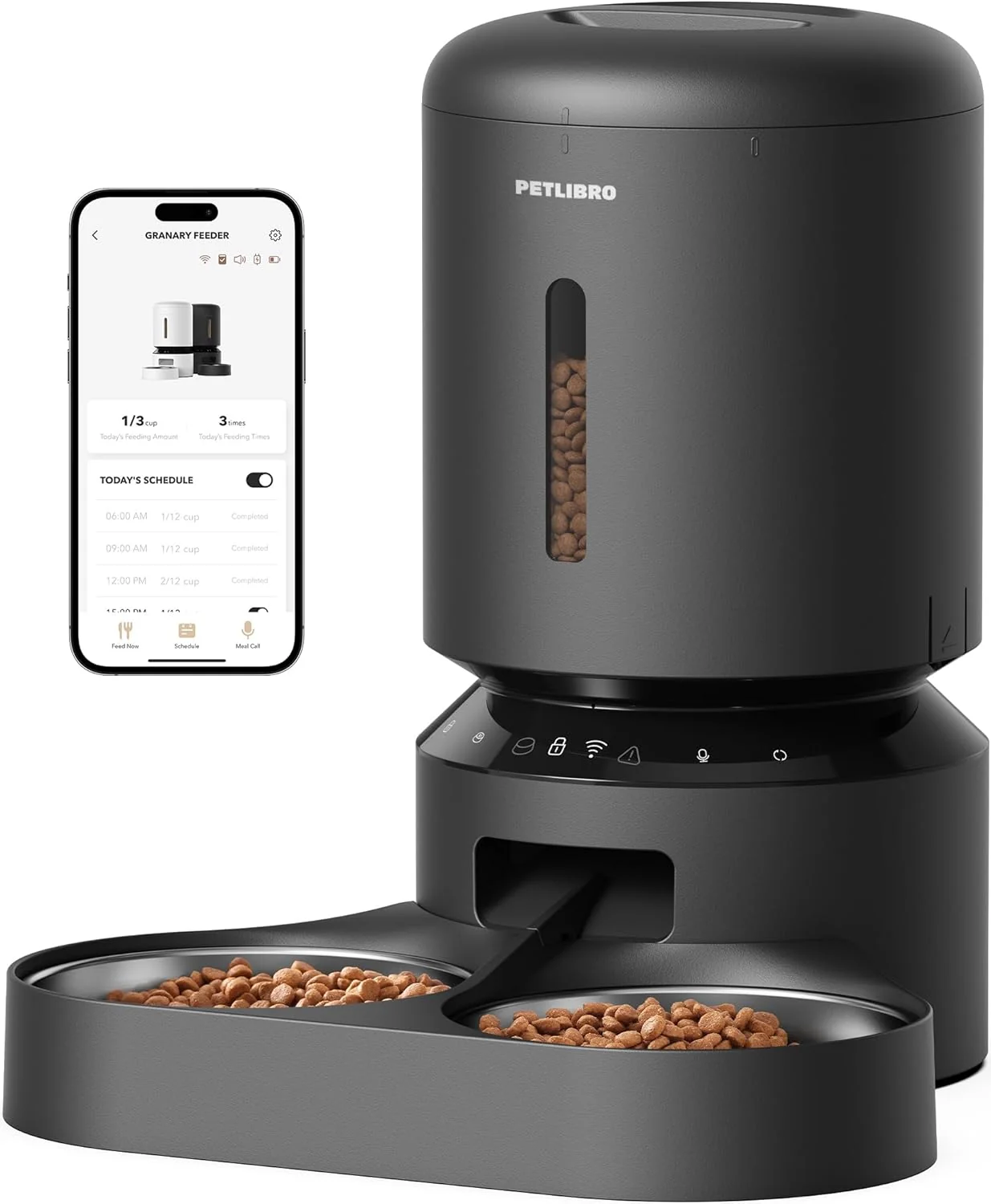 Expertly Made PETLIBRO Automatic Cat Feeder for 2 Cats 5G 2.4G WiFi Pet Feeders 5L Programmable Cat Food Dispenser with Airtight Lock-Fresh Technology Dual Stainless Steel Bowls Low Food Sensor Elegant