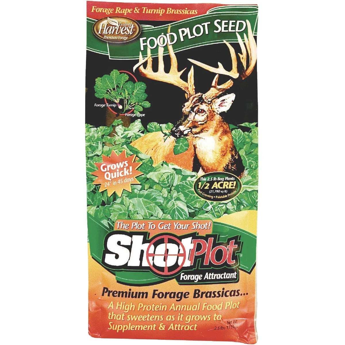 Crafted Evolved Harvest Shot Plot 2-1 2 Lb. 1 2 Acre Forage Rape Turnip Brassicas Deer Forage Professional