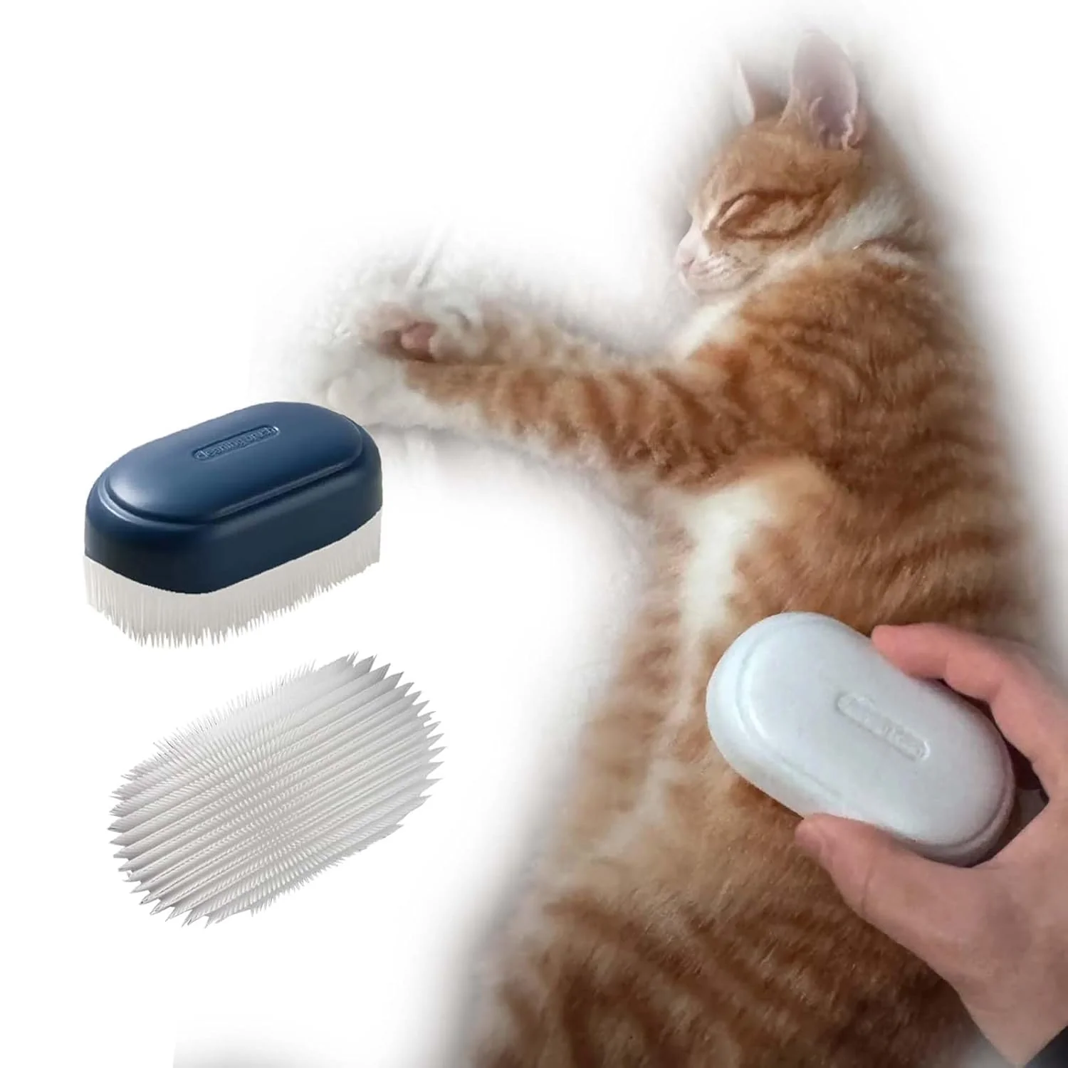 Powerful SoarExcelleryy Soft Fur Cat Brush - Over 1000 gentle cat tongue brushes with prickly serrations suitable for sensitive cats - comfortable lightweight gentle for enhancing intimacy blue World-Class