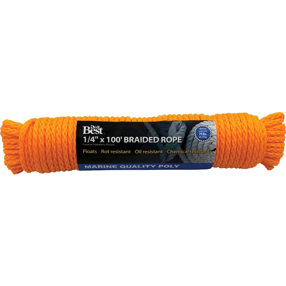 Practical Do it 1 4 In. x 100 Ft. Yellow Braided Polypropylene Packaged Rope Contemporary