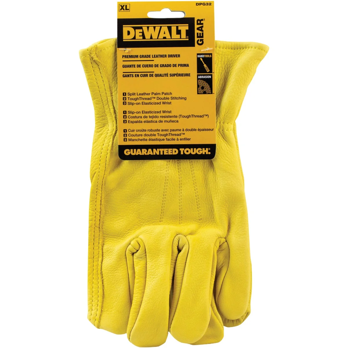Enhanced DeWalt Men's Large Premium Grade Leather Driver Glove Secure