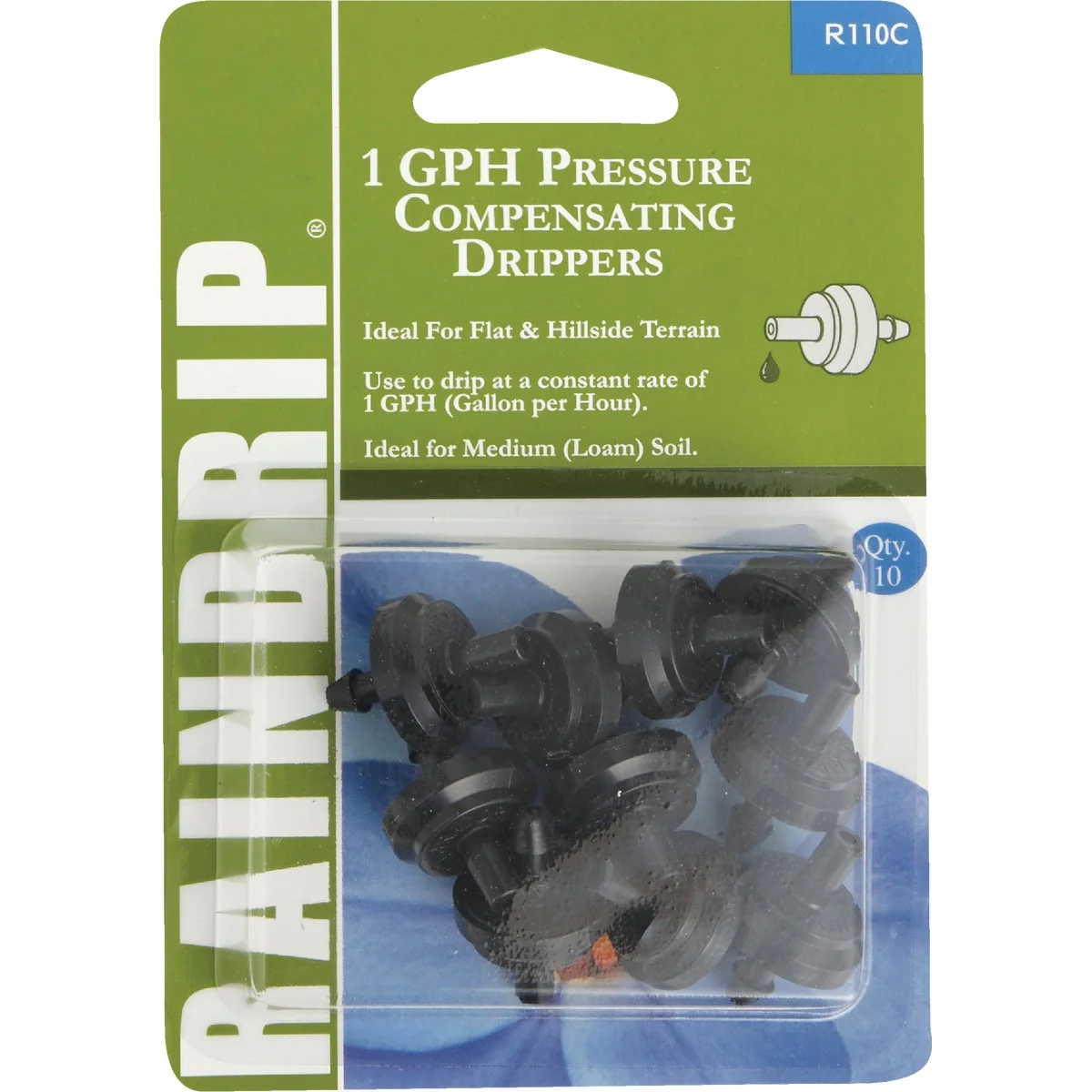 Detailed Raindrip 1 GPH On-Line Dripper 10-Pack High-Grade