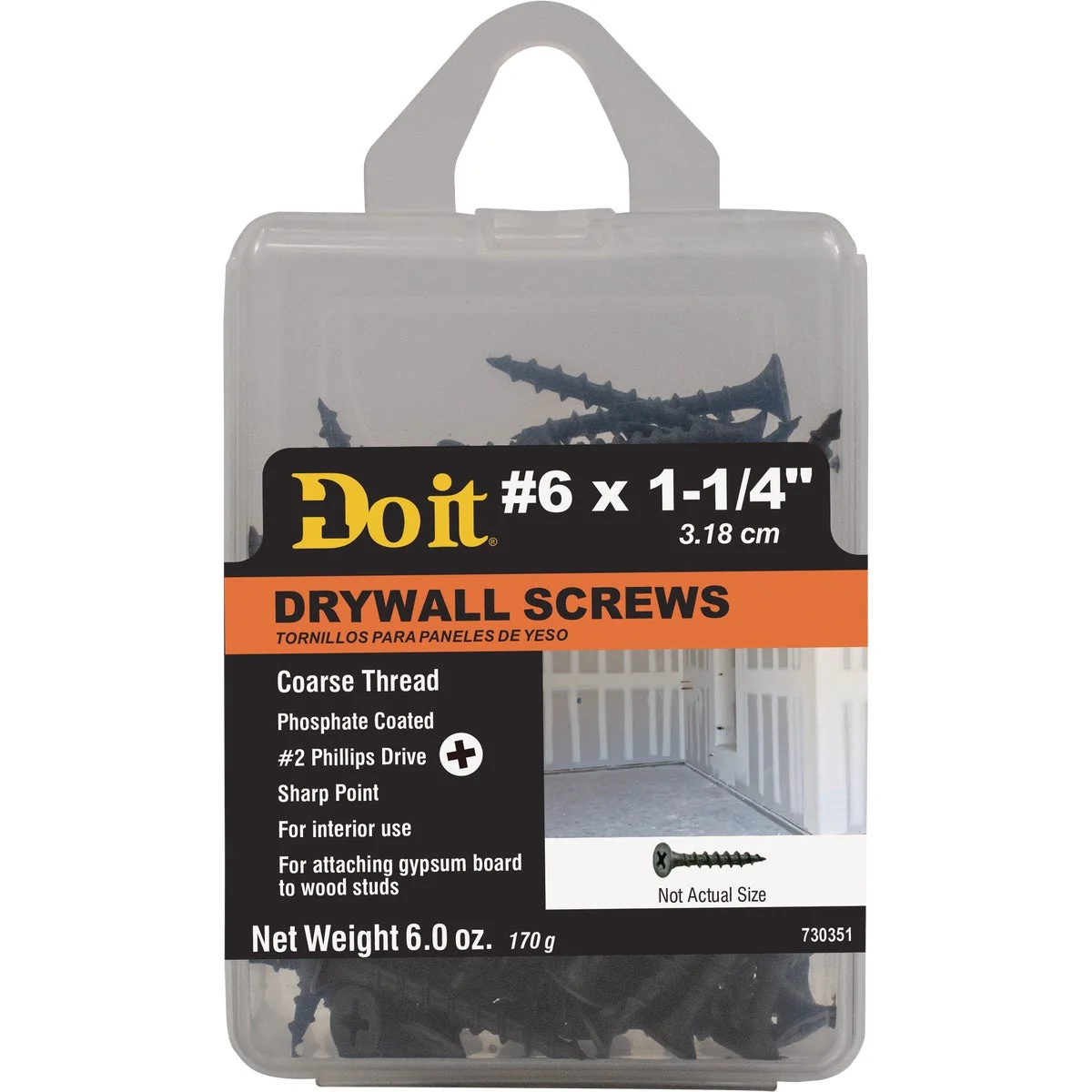Practical Do it 6 x 1-1 4 In. Coarse Thread Phosphate Drywall Screw Modern