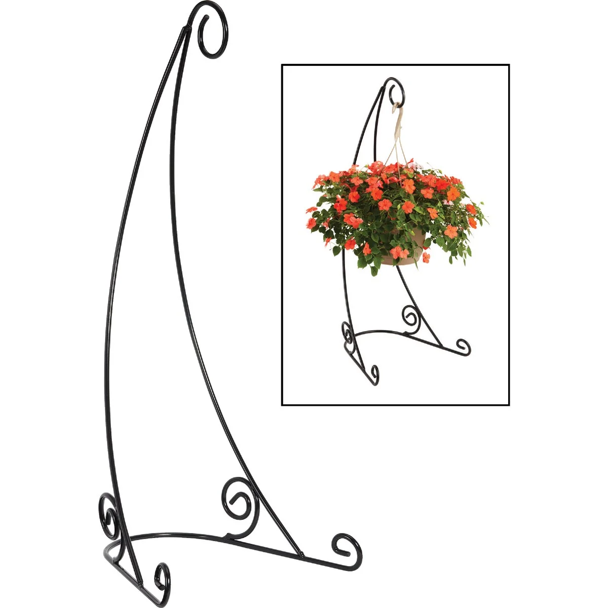 Effective Garden 40 In. H. Black Steel Plant Hanger Stand Functional