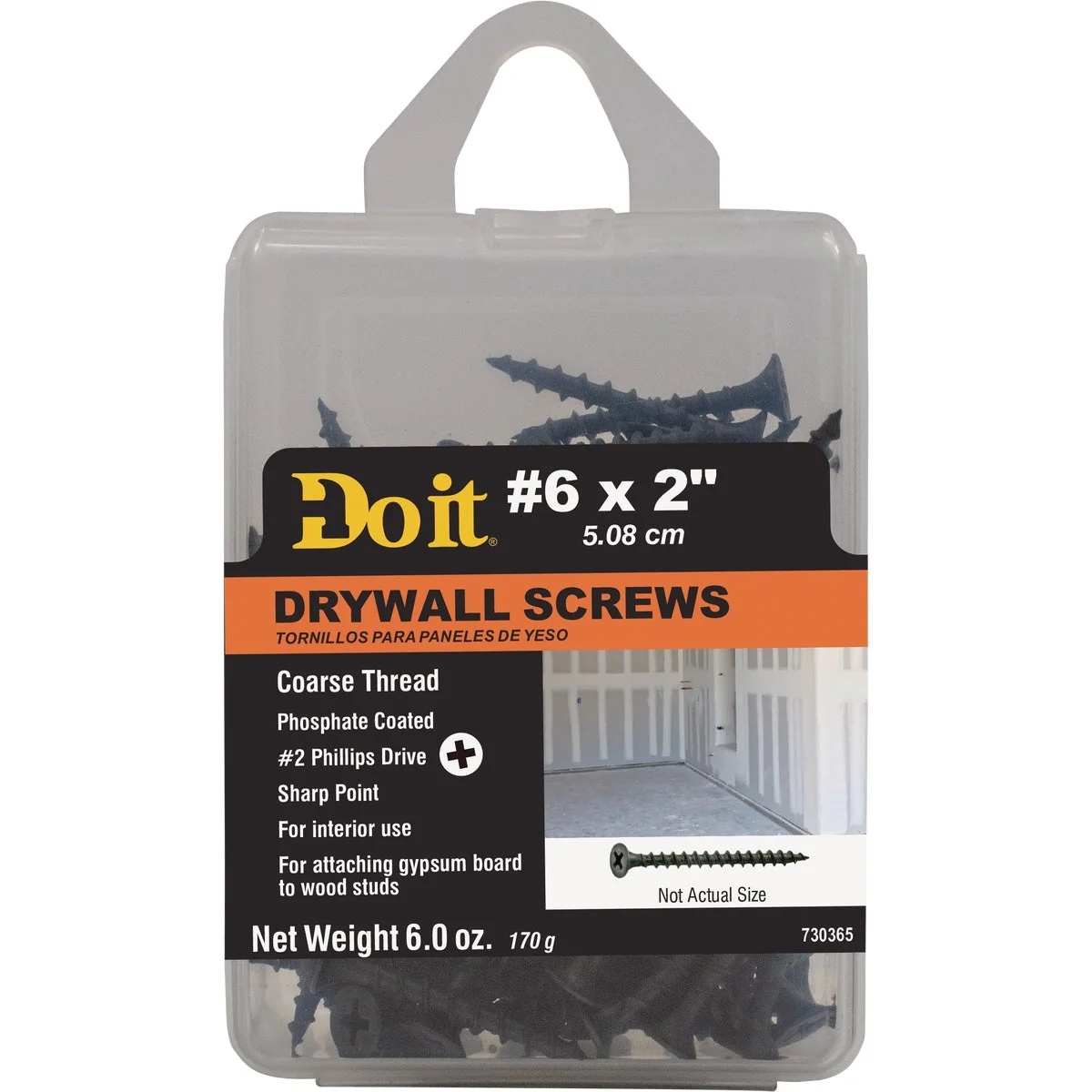 Lightweight Do it 6 x 2 In. Coarse Thread Phosphate Drywall Screw Soft