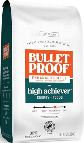 Versatile The High Achiever Ground Mushroom Coffee 10 Ounce Excellent