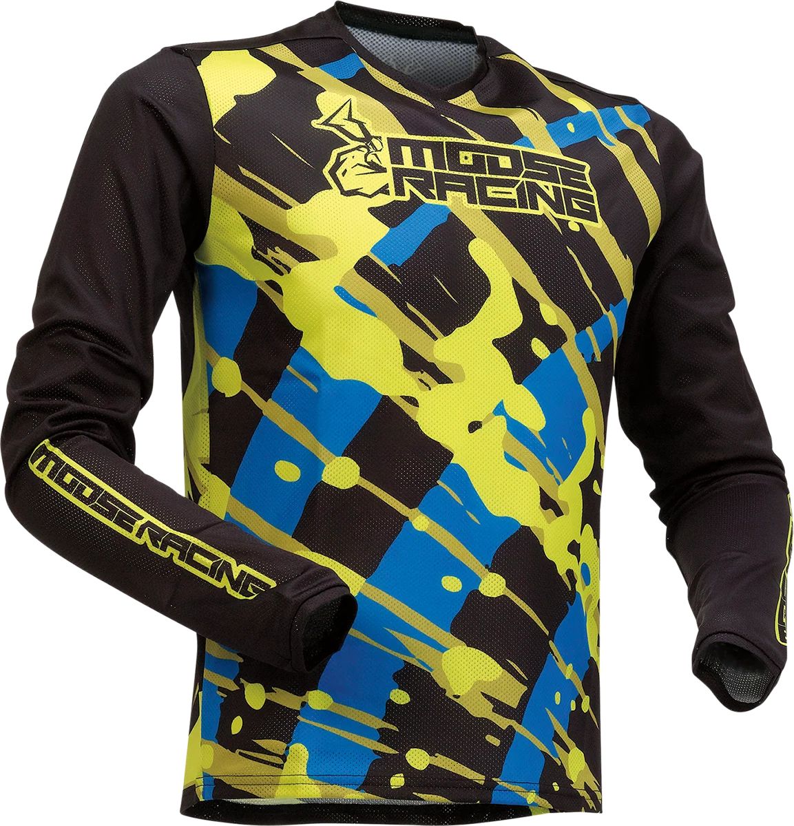 Casual MOOSE RACING Youth Agroid Mesh Jersey - Black Blue Hi-Vis - Medium 2912-2166 Versatile