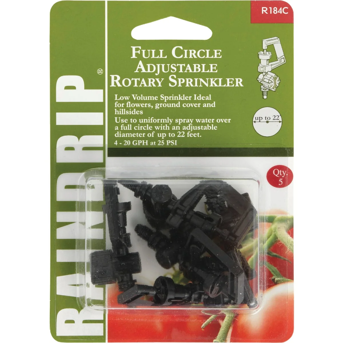 Original Raindrip Full Circle Adjustable Rotary Sprinkler 5-Pack Premium