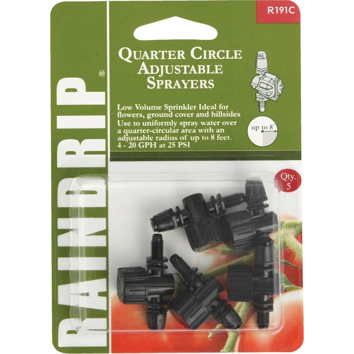 Powerful Raindrip Quarter Circle Adjustable Sprayer 5-Pack Efficient