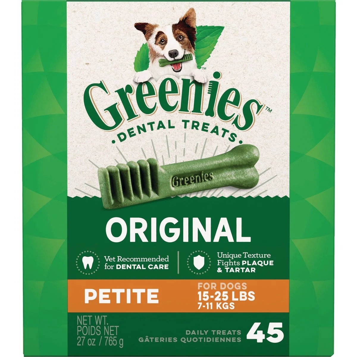 Elite Greenies Petite Small Dog Flavor Dental Dog Treat 45-Pack Artisan