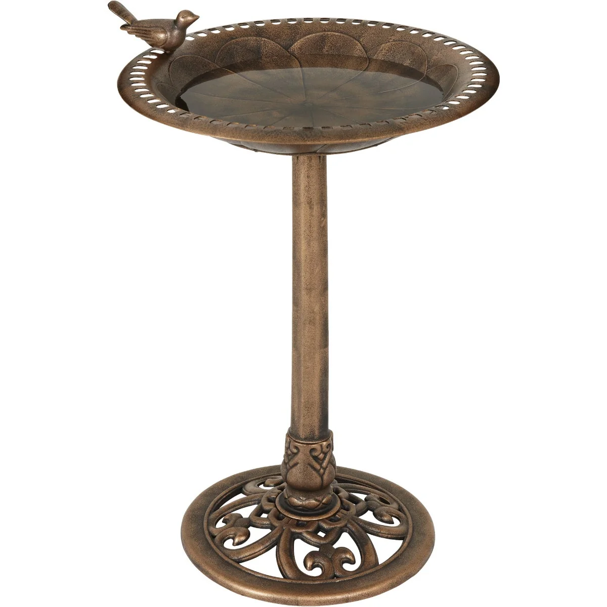 Relaxed Garden Antique Bronze Decorative Pedestal Bird Bath Quality